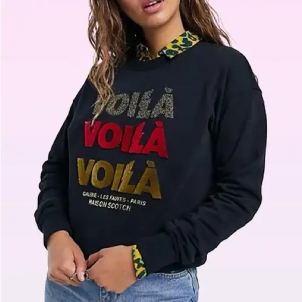 SCOTCH AND SODA Voila Voila Voila Black Gold Red Sweater M
